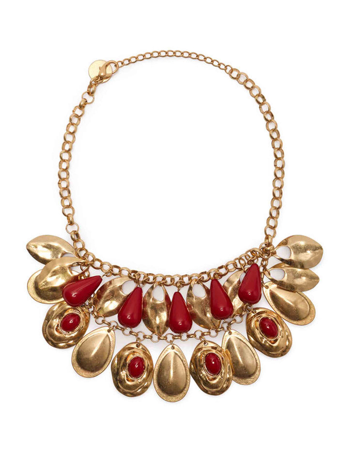 Collana donna Metallic Frost in metallo dorato con pendenti a goccia in resina TC054192087 90000 Maliparmi 