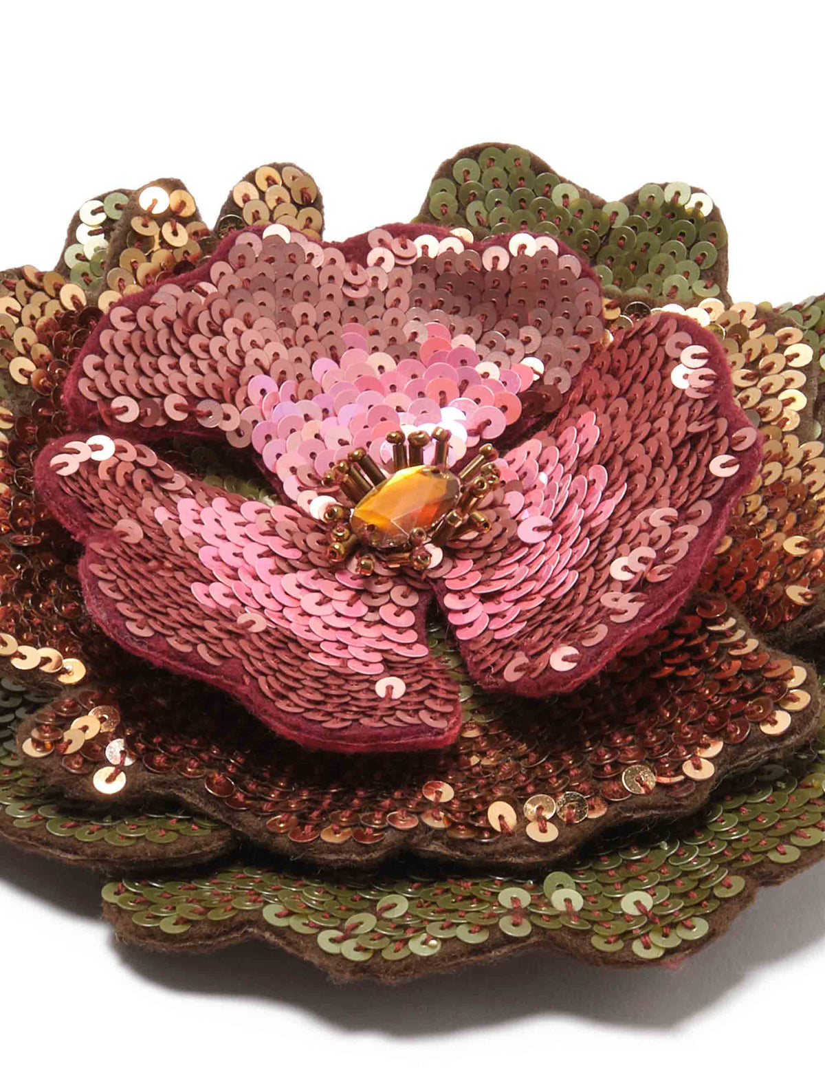 Spilla donna Radiant Flora in paillettes dégradé rosa con strass centrale TS012995163 32B60 Maliparmi 
