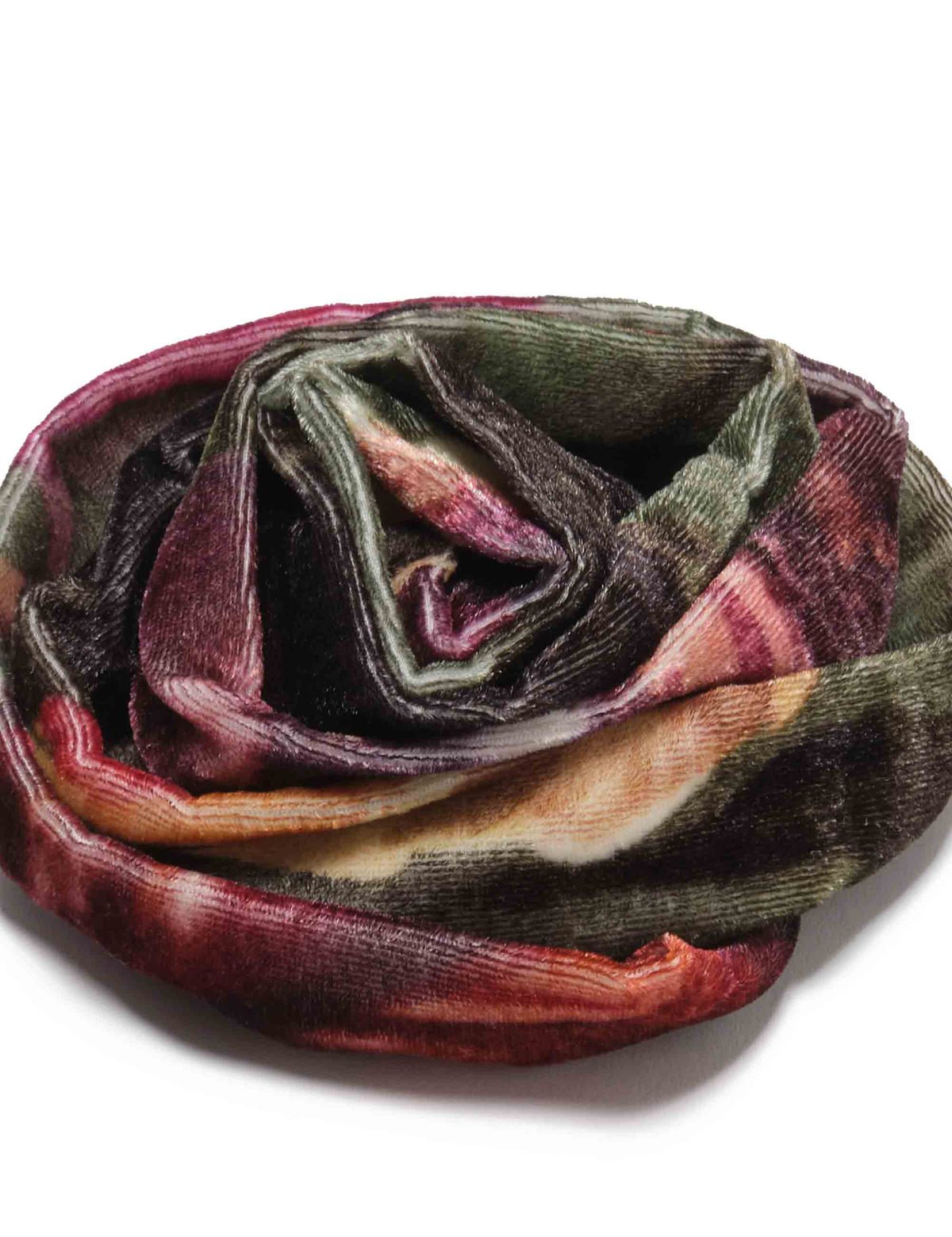 Spilla donna Magnolia Velvet in velluto di viscosa stampato verde a forma di rosa TS013061056 E6006 Maliparmi 