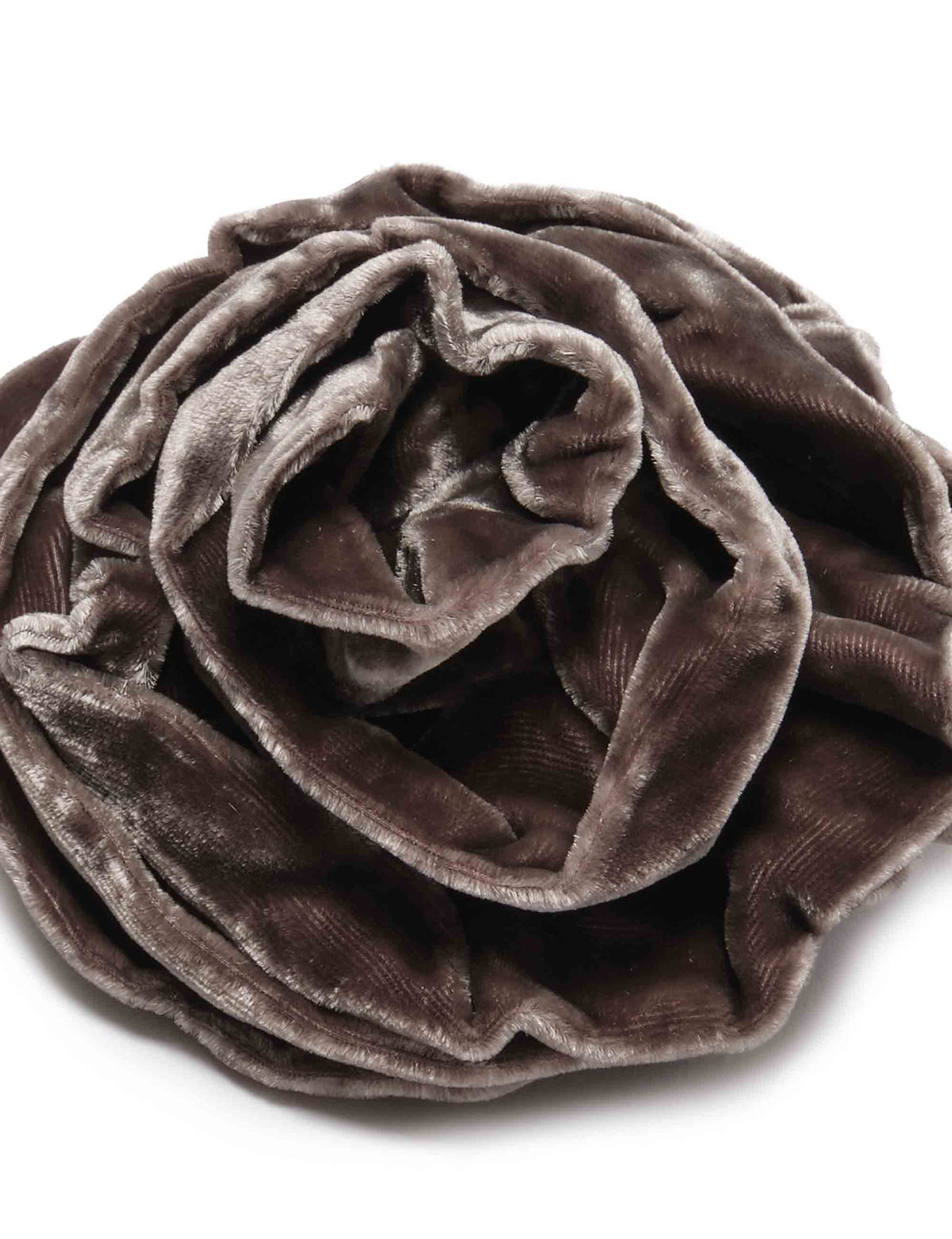 Spilla donna Velvet Flow in velluto di viscosa e seta taupe a forma di rosa TS013062026 40010 Maliparmi 