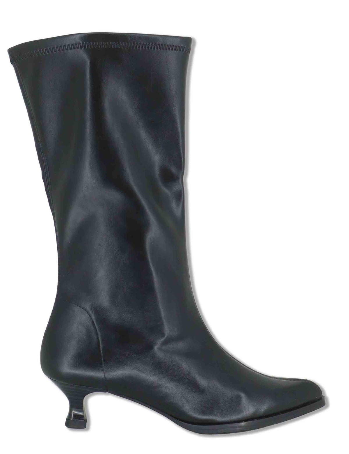 Stivaletti donna in eco pelle elasticizzata nero con tacco medio e suola ultra soft 75337 05 Miss Elastic 