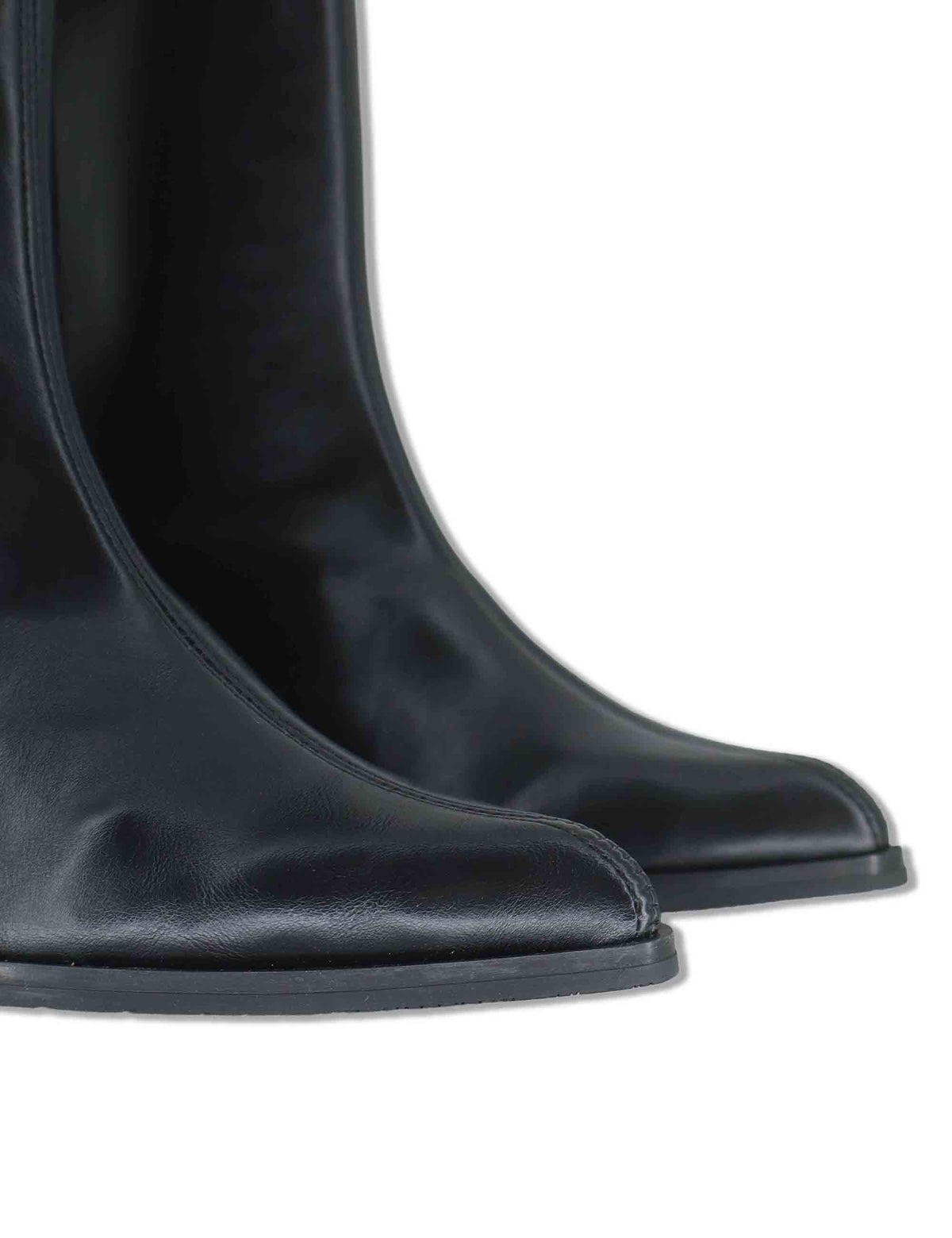 Stivaletti donna in eco pelle elasticizzata nero con tacco medio e suola ultra soft 75337 05 Miss Elastic 