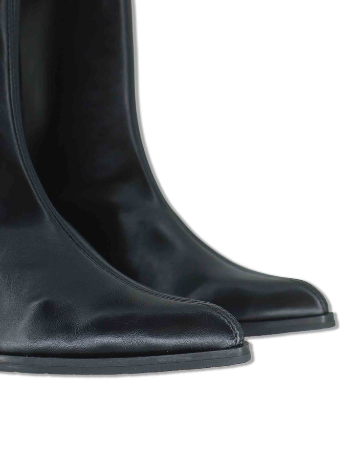 Stivaletti donna in eco pelle elasticizzata nero con tacco medio e suola ultra soft 75337 05 Miss Elastic 
