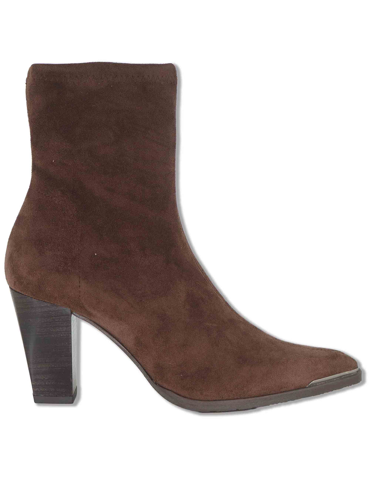Stivaletti donna in eco camoscio elasticizzato marrone con tacco alto e suola ultra soft 75386 51 Miss Elastic 