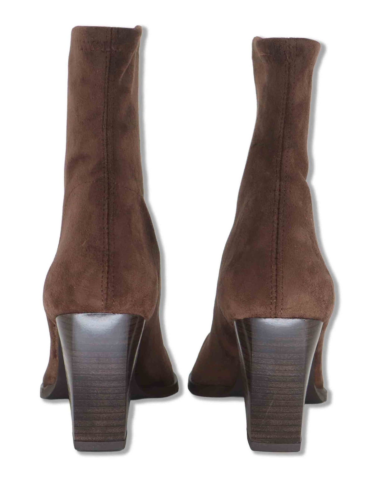 Stivaletti donna in eco camoscio elasticizzato marrone con tacco alto e suola ultra soft 75386 51 Miss Elastic 