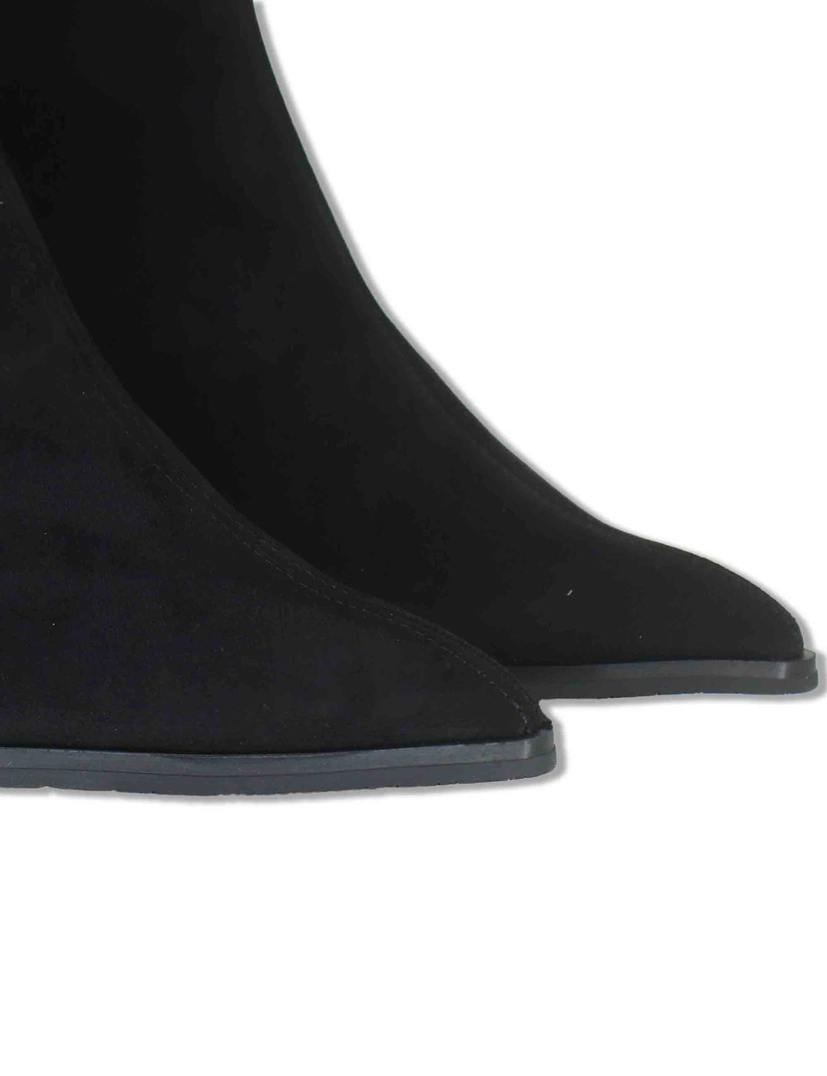 Stivaletti donna in eco camoscio elasticizzato nero con tacco alto punta a punta e suola ultra soft 78039 05 Miss Elastic 