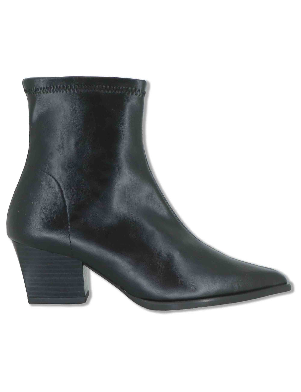 Stivaletti donna in eco pelle elasticizzata nera con tacco medio e suola ultra softt 78151 05 Miss Elastic 