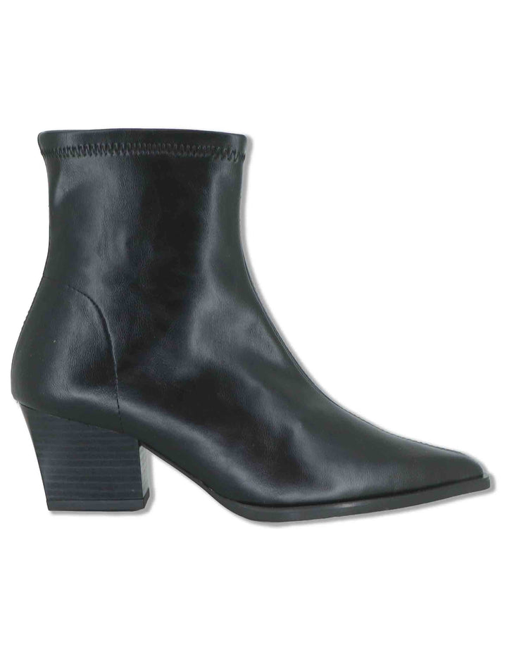Stivaletti donna in eco pelle elasticizzata nera con tacco medio e suola ultra softt 78151 05 Miss Elastic 