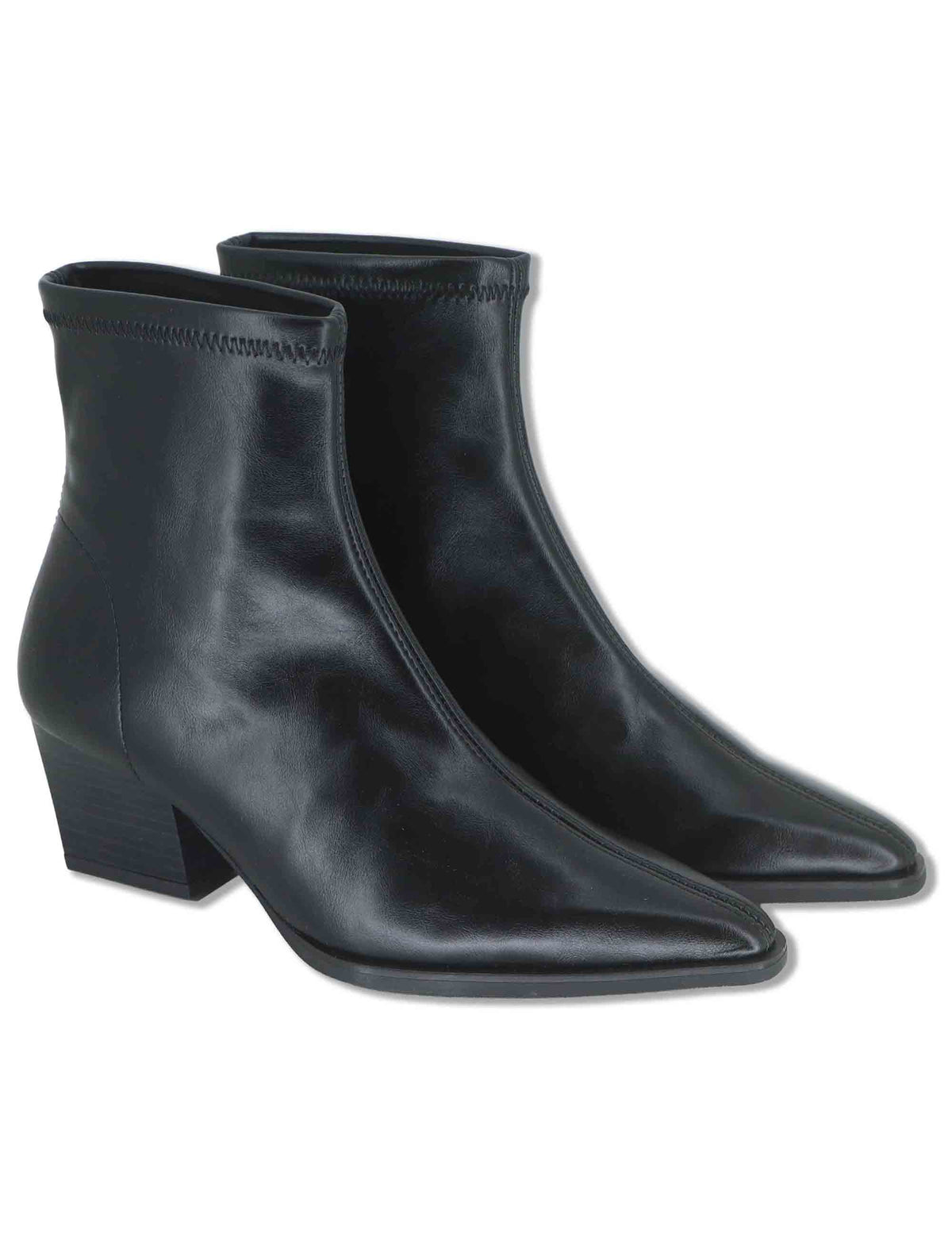 Stivaletti donna in eco pelle elasticizzata nera con tacco medio e suola ultra softt 78151 05 Miss Elastic 