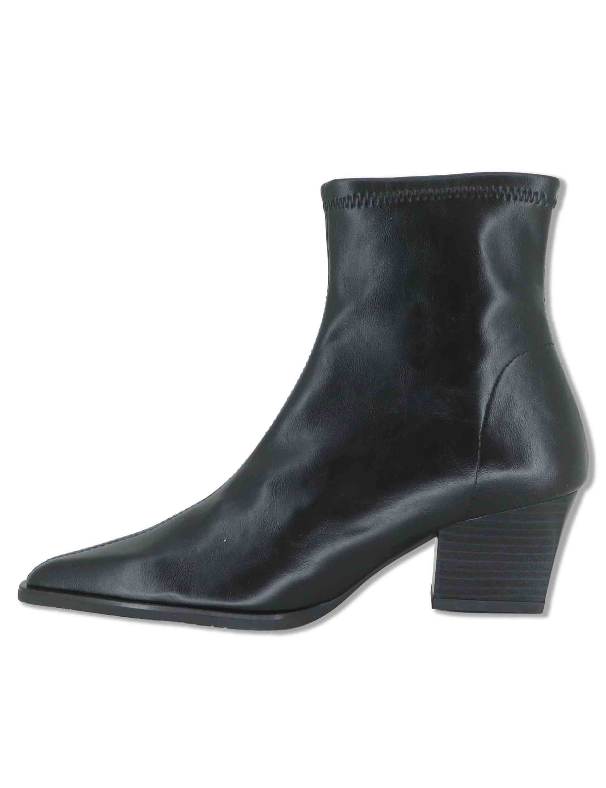 Stivaletti donna in eco pelle elasticizzata nera con tacco medio e suola ultra softt 78151 05 Miss Elastic 