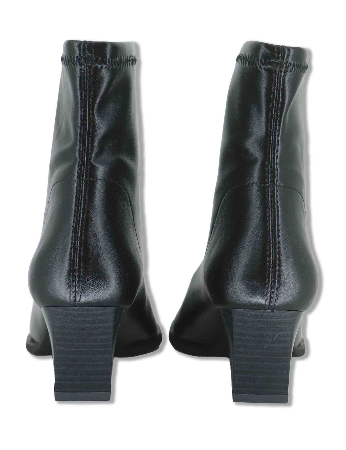 Stivaletti donna in eco pelle elasticizzata nera con tacco medio e suola ultra softt 78151 05 Miss Elastic 