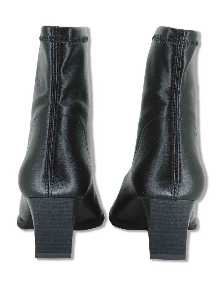 Stivaletti donna in eco pelle elasticizzata nera con tacco medio e suola ultra softt 78151 05 Miss Elastic 
