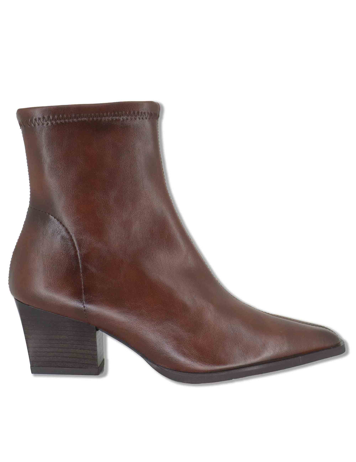 Stivaletti donna in eco pelle elasticizzata marrone con tacco medio e suola ultra softt 78151 51 Miss Elastic 