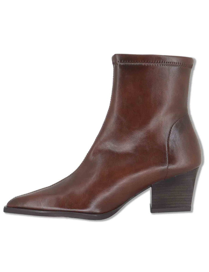 Stivaletti donna in eco pelle elasticizzata marrone con tacco medio e suola ultra softt 78151 51 Miss Elastic 