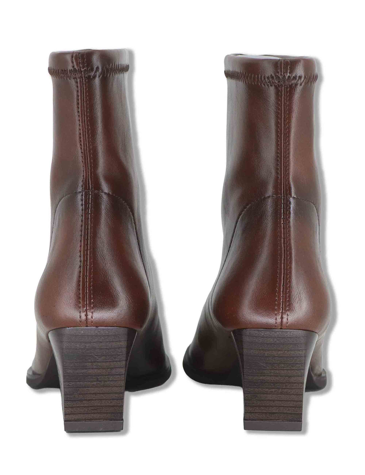 Stivaletti donna in eco pelle elasticizzata marrone con tacco medio e suola ultra softt 78151 51 Miss Elastic 