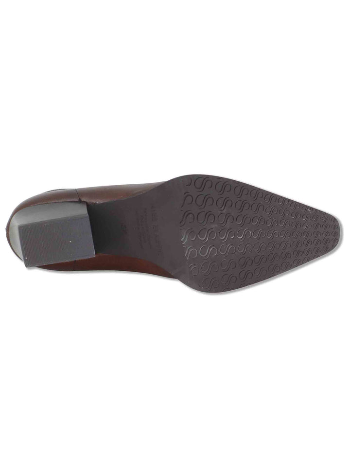 Stivaletti donna in eco pelle elasticizzata marrone con tacco medio e suola ultra softt 78151 51 Miss Elastic 