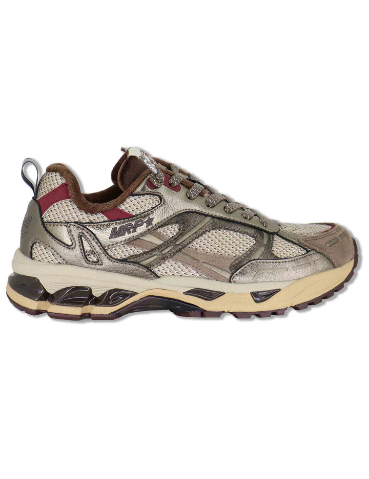 Sneakers donna in pelle e tessuto grigio con lacci elastici MELROSE 59 MRP 