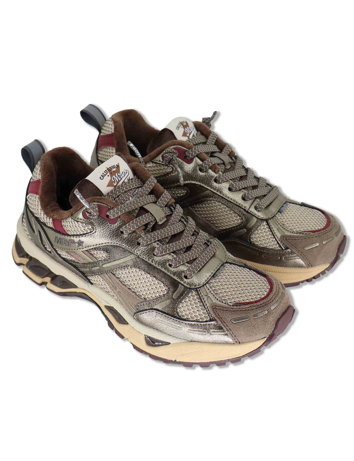 Sneakers donna in pelle e tessuto grigio con lacci elastici MELROSE 59 MRP 