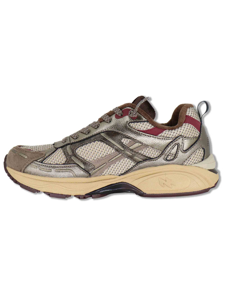 Sneakers donna in pelle e tessuto grigio con lacci elastici MELROSE 59 MRP 