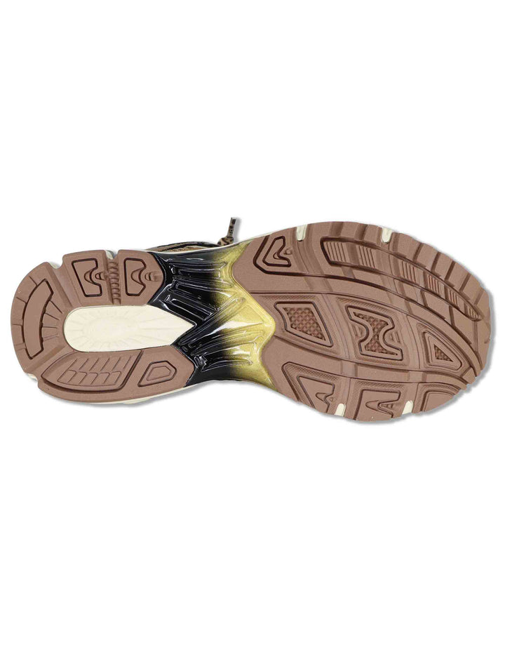Sneakers donna in pelle e tessuto bronzo con lacci elastici MELROSE 62 MRP 