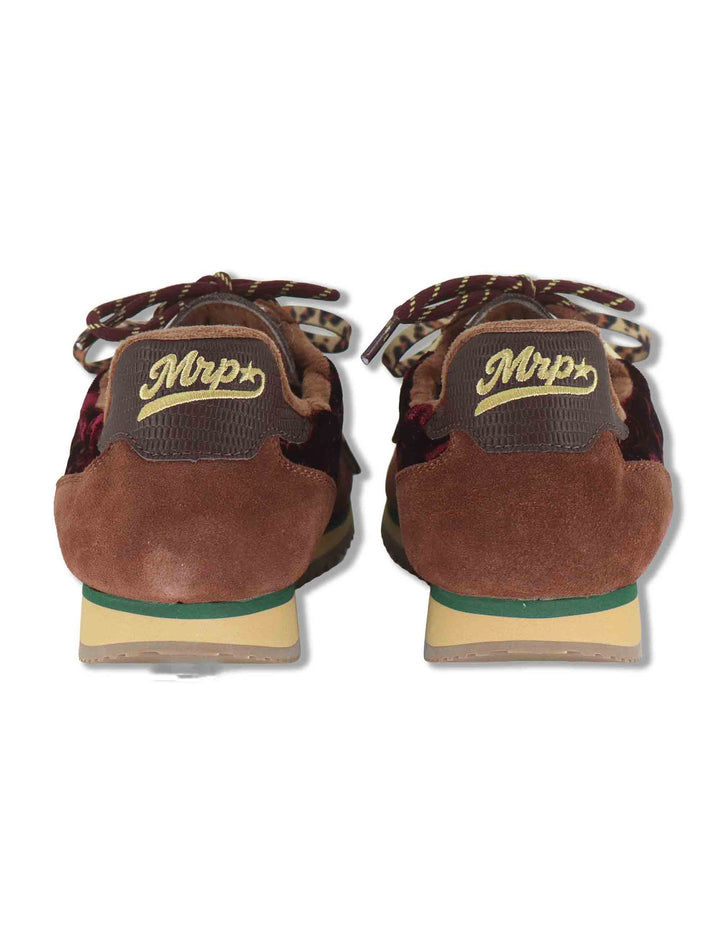 Sneakers donna in velluto e pelle bordeaux vintage con suola bassa UTAH 10 MRP 