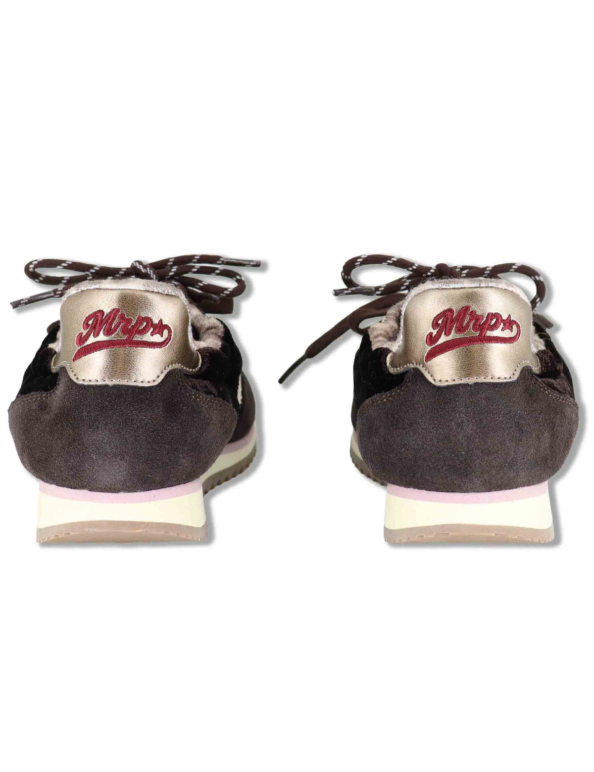 Sneakers donna in velluto e pelle marrone vintage con suola bassa UTAH 12 MRP 