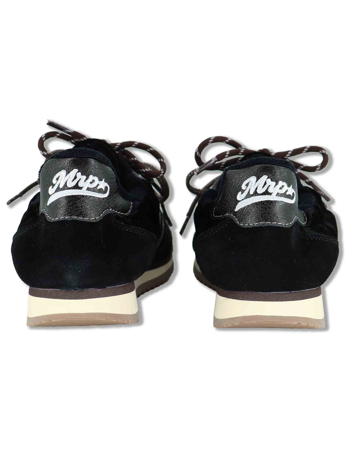 Sneakers donna in velluto e pelle nero vintage con suola bassa UTAH 7 MRP 
