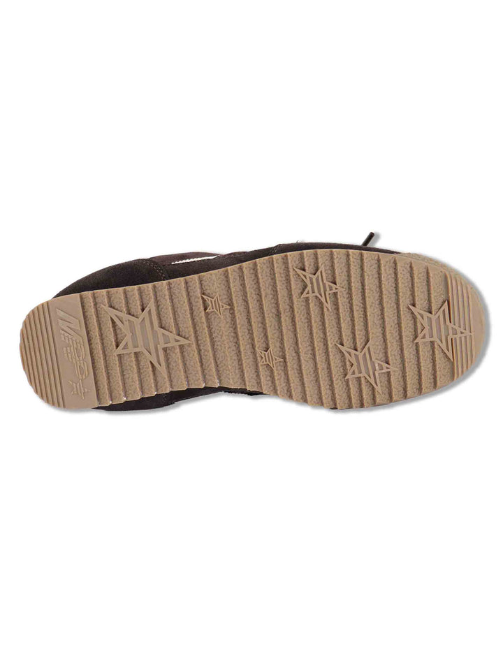 Sneakers donna in velluto e pelle nero vintage con suola bassa UTAH 7 MRP 