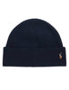 Berretto lana blu con pony ricamato Uomo 449959337005 005_BLUE