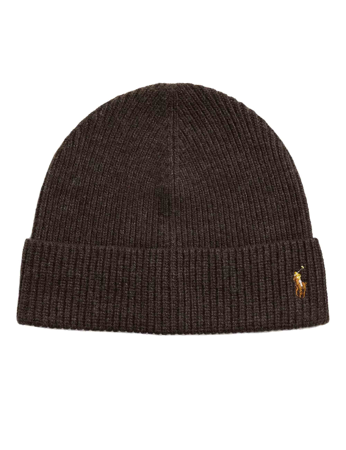 Berretto in misto lana marrone con pony ricamato e risvolto 449959337013 DRK BROWN Polo Ralph Lauren 