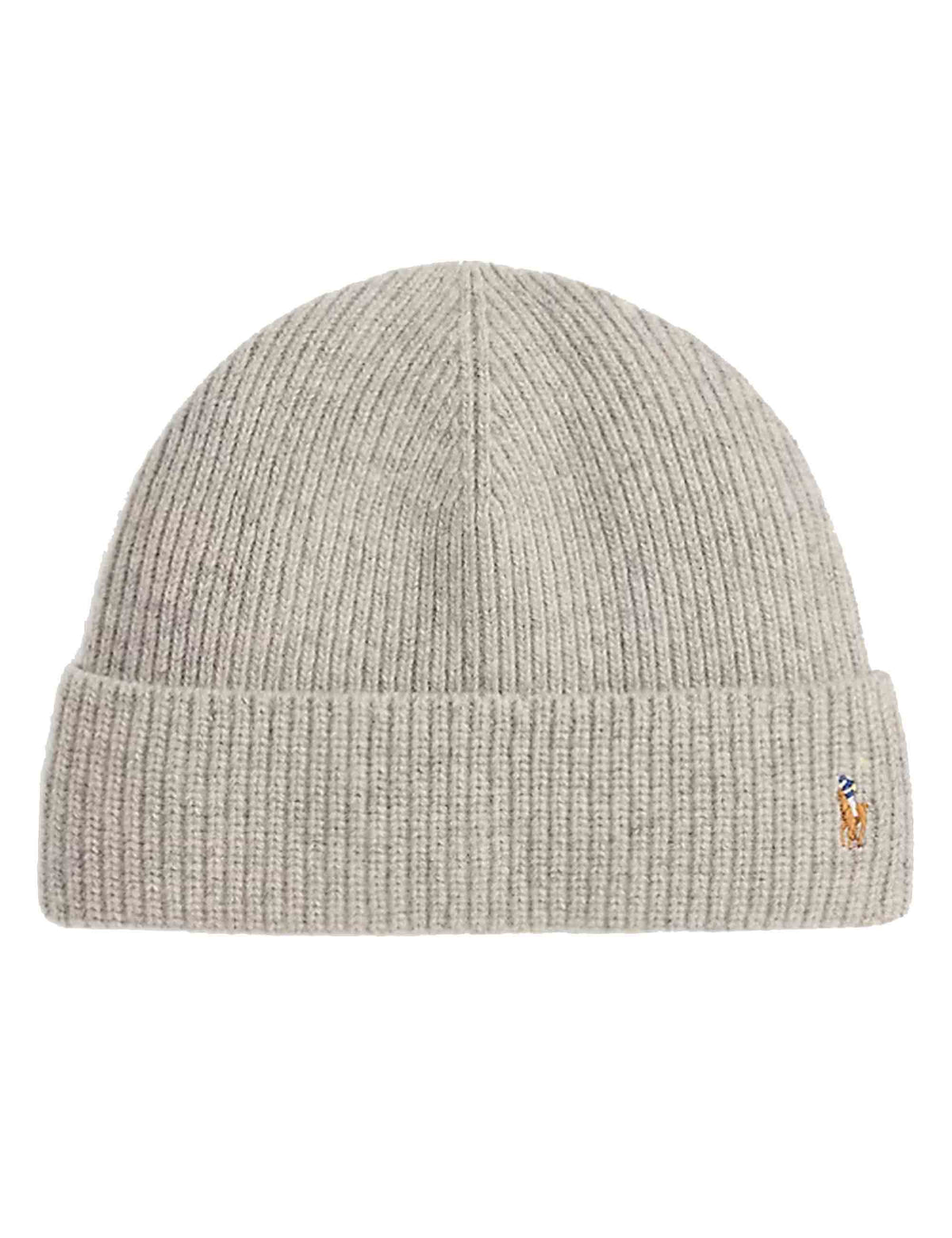 Berretto in misto lana grigio con pony ricamato e risvolto 449959337015 ANDOVER Polo Ralph Lauren 