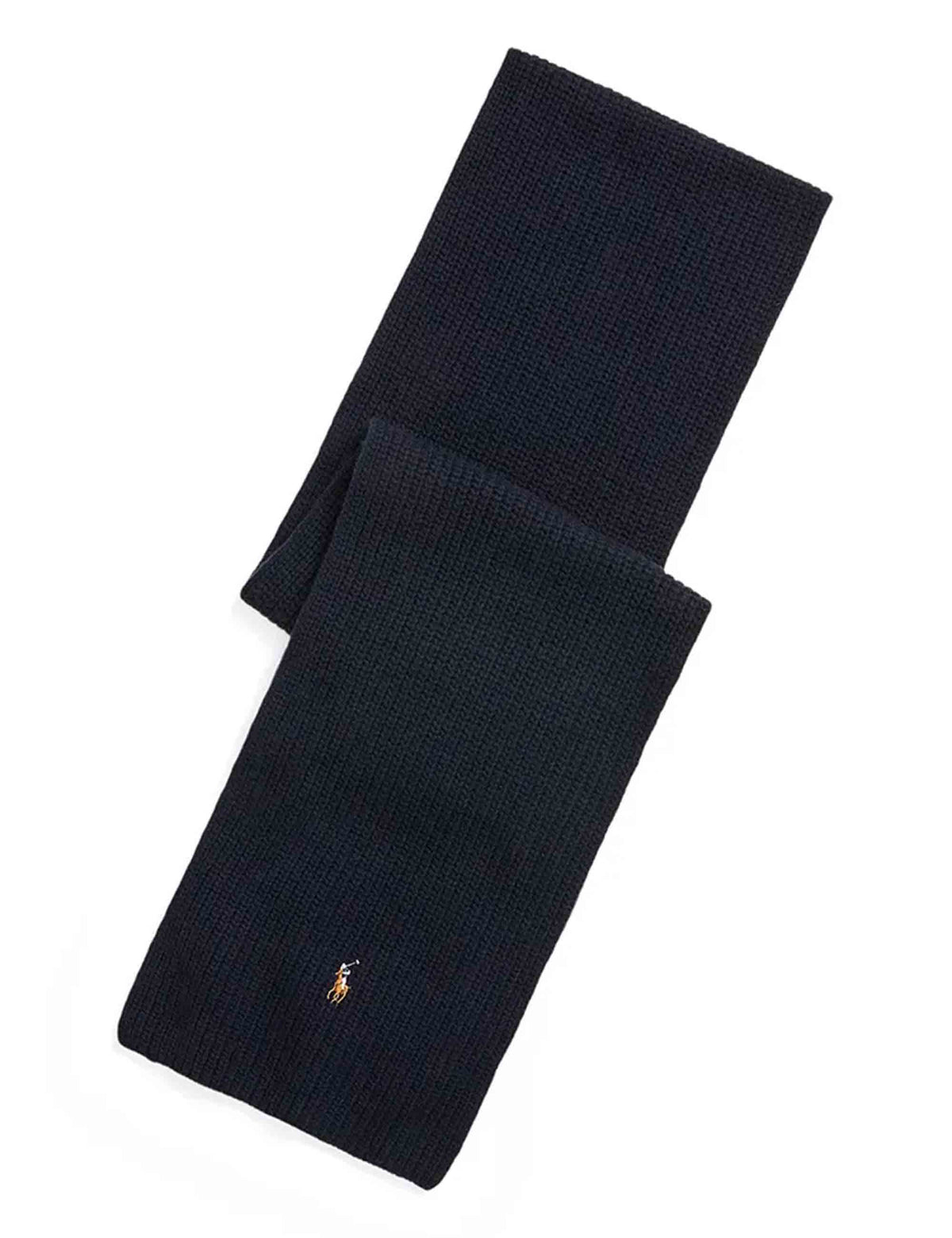 Sciarpa in lana merino blu con ricamo iconico 449959353003 BLUE Polo Ralph Lauren 