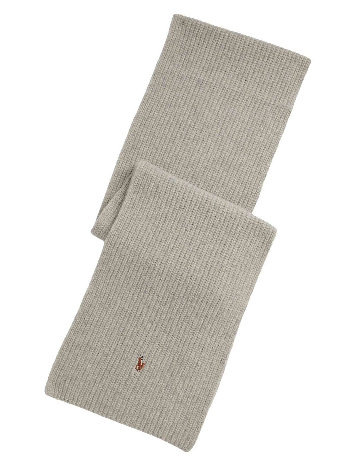 Sciarpa in lana merino grigia con ricamo iconico 449959353009 ANDOVER Polo Ralph Lauren 