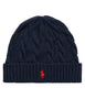 Berretto in lana e cashmere a trecce blu Uomo 710B23668003 BLUE