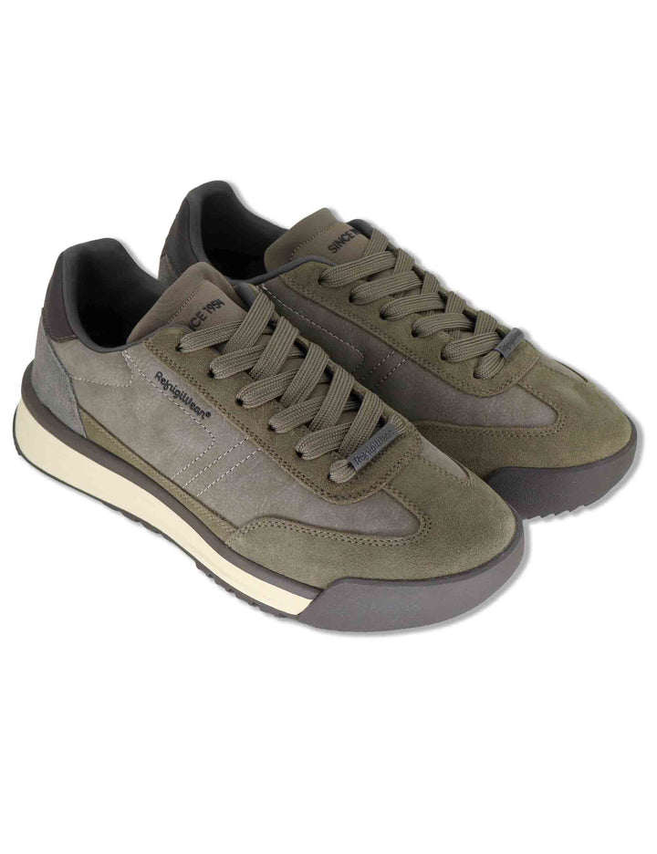 Sneakers uomo in pelle taupe con riporti in tinta e suola leggera F6JOGGER01 TAU RefrigiWear 