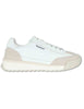 Sneakers in pelle bianca con riporti in tinta Uomo F6JOGGER01 WHI