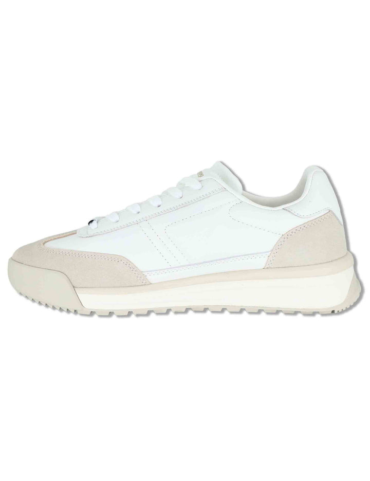 Sneakers uomo in pelle bianca con riporti in tinta e suola leggera F6JOGGER01 WHI RefrigiWear 
