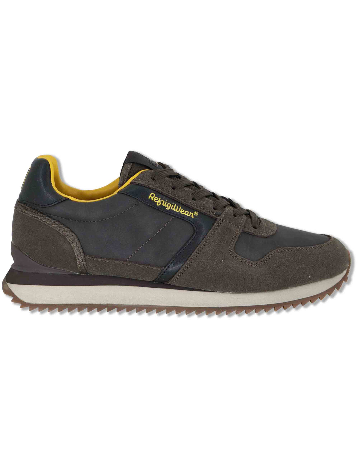 Sneakers uomo in pelle marrone con riporti in tinta e suola leggera F6RIDGE01 DKB RefrigiWear 