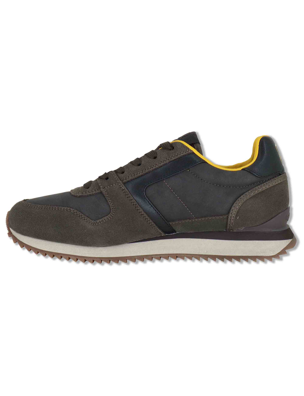 Sneakers uomo in pelle marrone con riporti in tinta e suola leggera F6RIDGE01 DKB RefrigiWear 