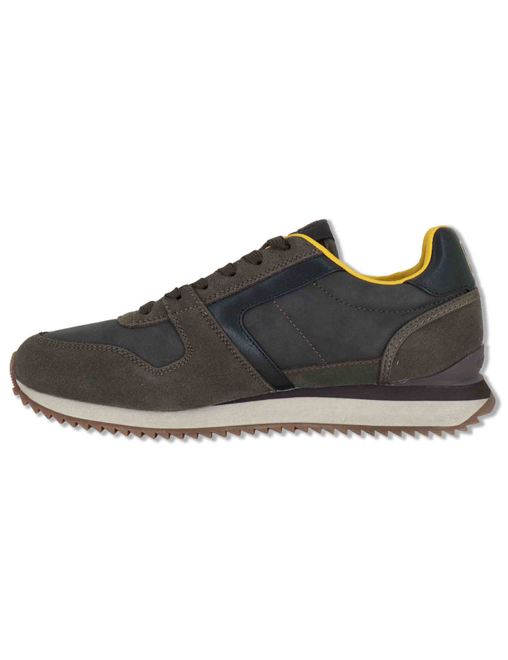 Sneakers uomo in pelle marrone con riporti in tinta e suola leggera F6RIDGE01 DKB RefrigiWear 