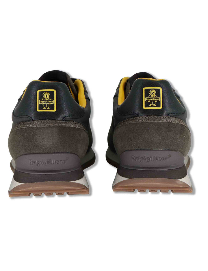 Sneakers uomo in pelle marrone con riporti in tinta e suola leggera F6RIDGE01 DKB RefrigiWear 