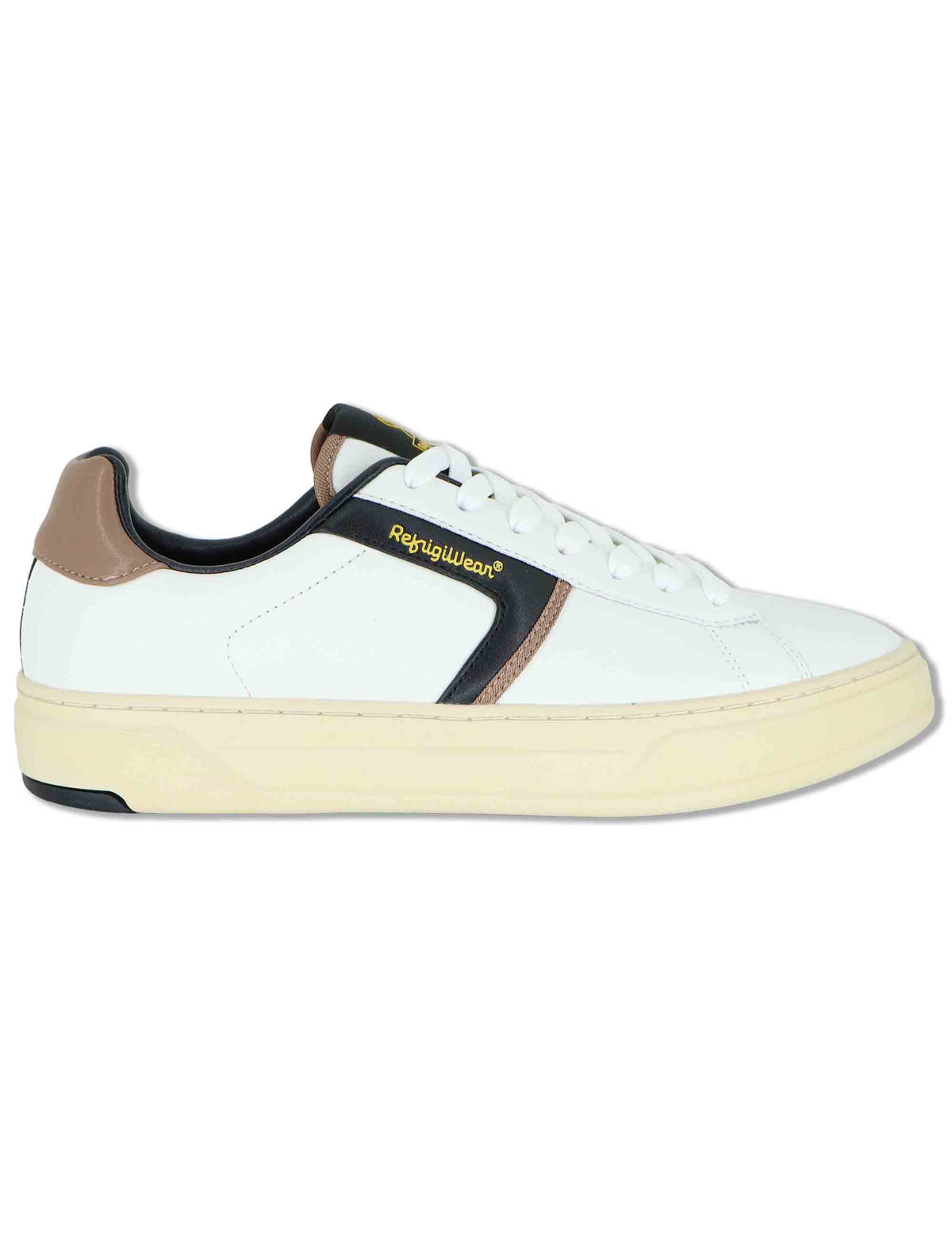 Sneakers uomo in pelle bianca con riporti a contrasto e suola leggera F6SOHO01 WHI RefrigiWear 