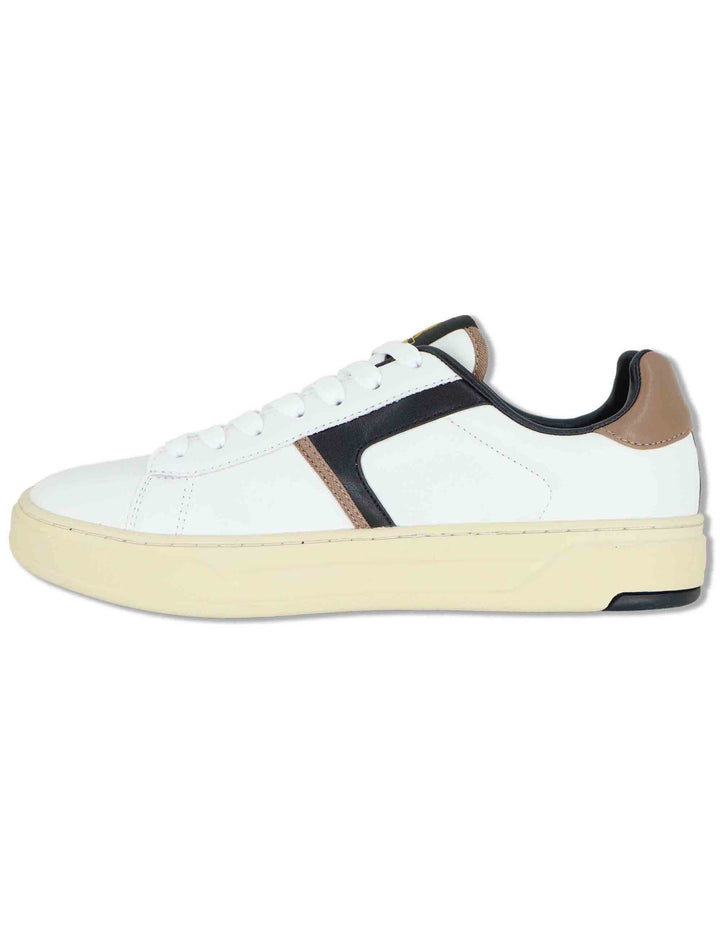 Sneakers uomo in pelle bianca con riporti a contrasto e suola leggera F6SOHO01 WHI RefrigiWear 