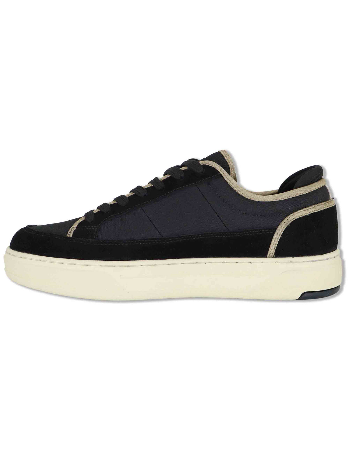 Sneakers uomo in pelle e tessuto nero con riporti a contrasto e suola leggera F6SOHO02 BLK RefrigiWear 