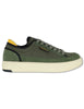 Sneakers in pelle e tessuto verde con riporti Uomo F6SOHO02 MIL