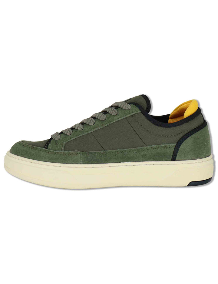 Sneakers uomo in pelle e tessuto verde con riporti a contrasto e suola leggera F6SOHO02 MIL RefrigiWear 