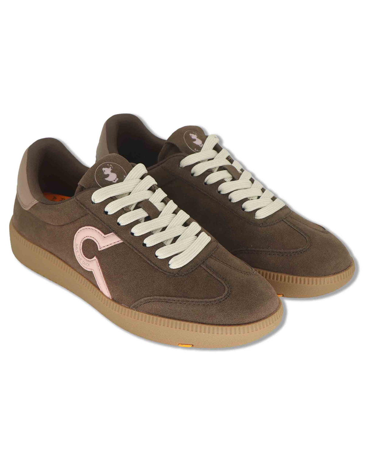 Sneakers donna in tessuto marrone stile minimal con inserti a contrasto 100% vegan F6GAIA02 BRW Save The Duck 