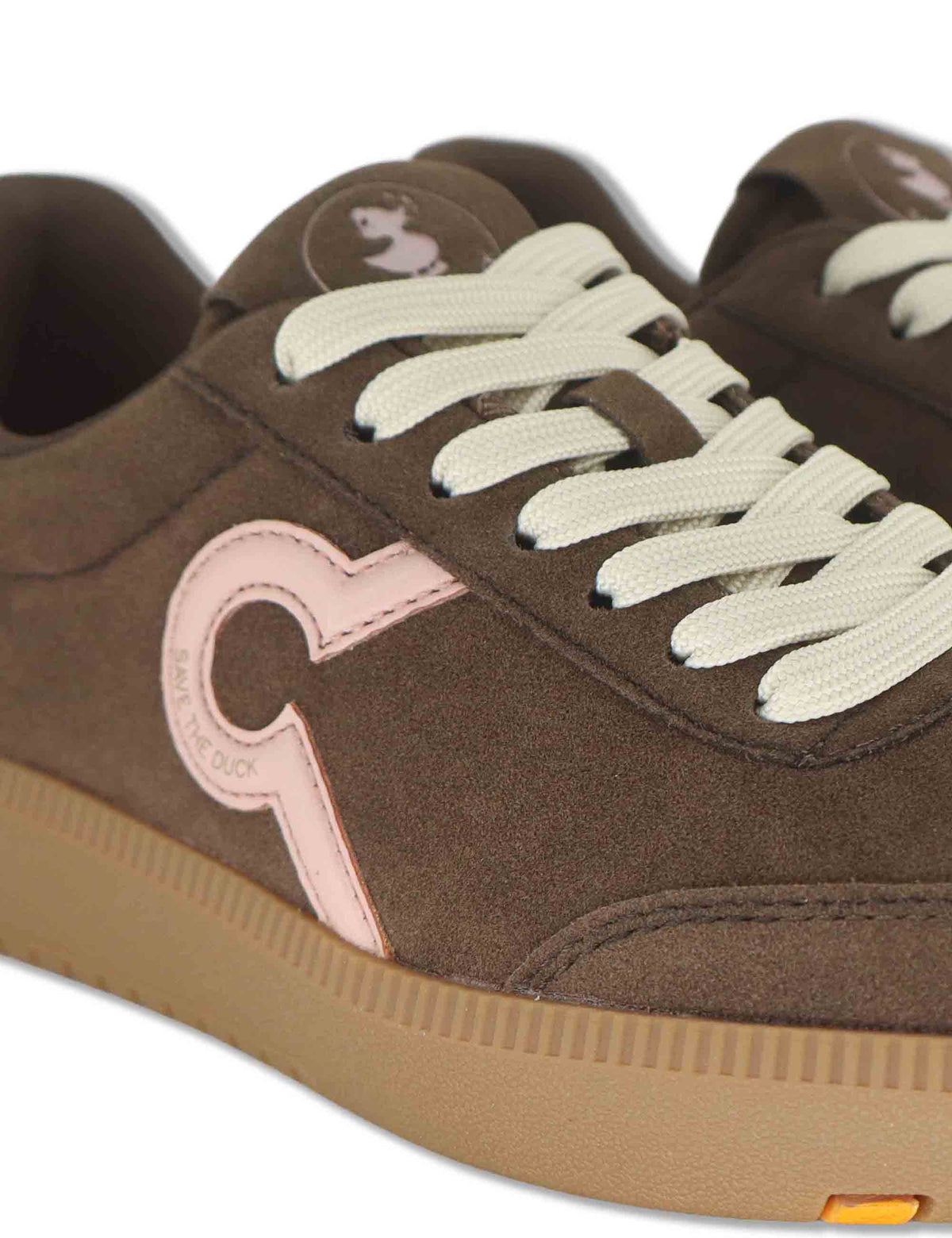 Sneakers donna in tessuto marrone stile minimal con inserti a contrasto 100% vegan F6GAIA02 BRW Save The Duck 