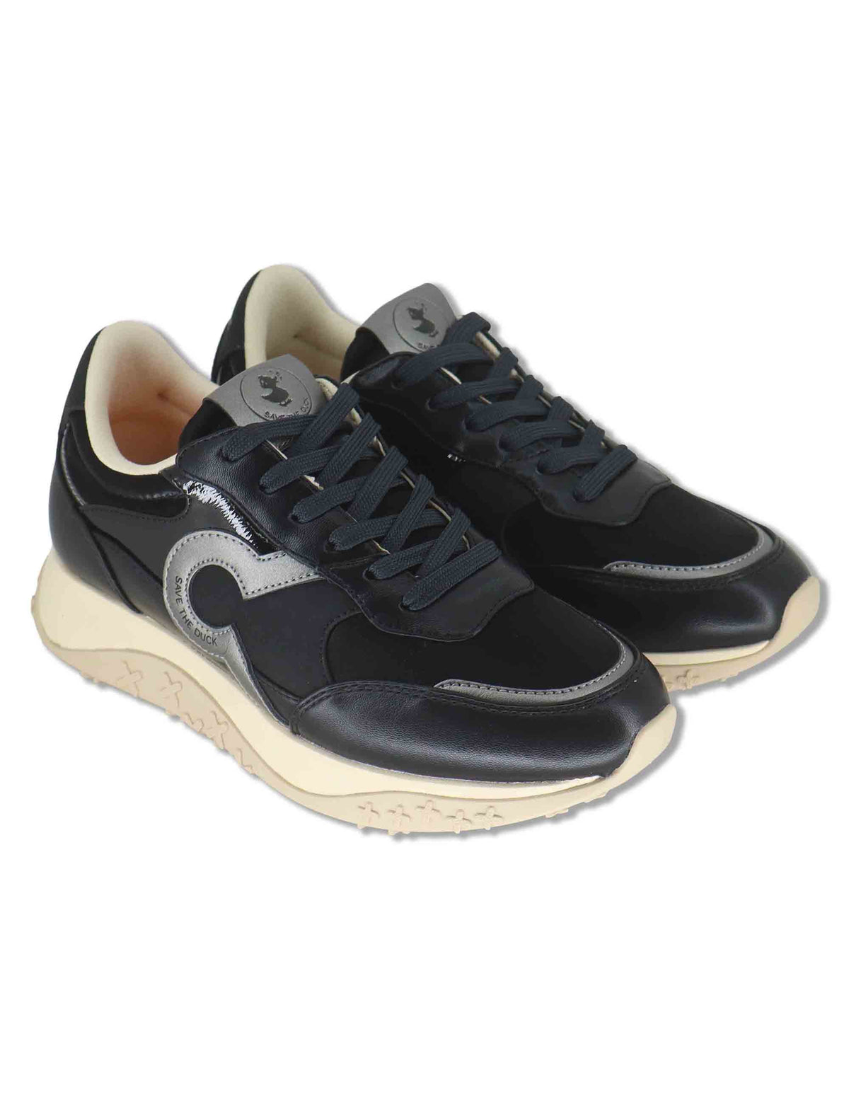 Sneakers donna in tessuto nero con inserti a contrasto 100% vegan F6STAR01 BLK Save The Duck 
