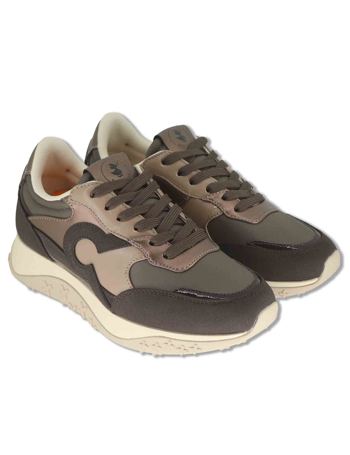 Sneakers donna in tessuto marrone con inserti a contrasto 100% vegan F6STAR01 BRW Save The Duck 